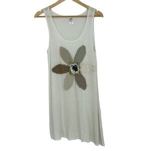 Lost Petal Linens boutique farmhouse off white flower petal dress, M